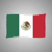 Mexico flag vector with watercolor brush style