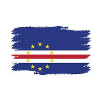 Cape Verde flag vector with watercolor brush style