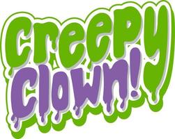 Creepy clown word logo vector