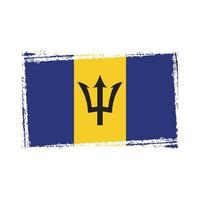 Barbados flag vector with watercolor brush style