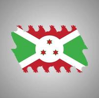 Burundi flag vector with watercolor brush style