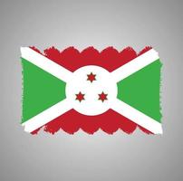 Burundi flag vector with watercolor brush style