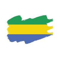 Gabon flag vector with watercolor brush style