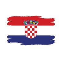 vector de bandera de croacia con estilo de pincel de acuarela