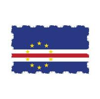 Cape Verde flag vector with watercolor brush style