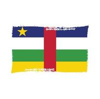 Central African Republic flag vector with watercolor brush style