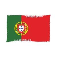Portugal flag vector with watercolor brush style