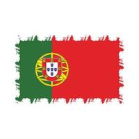 Portugal flag vector with watercolor brush style