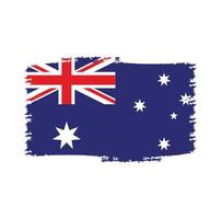 Australia flag vector with watercolor brush style