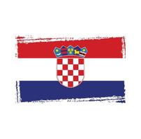 Croatia flag vector with watercolor brush style