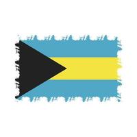 vector de bandera de bahamas con estilo de pincel de acuarela