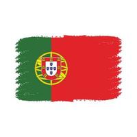 Portugal flag vector with watercolor brush style