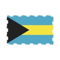 Bahamas flag vector with watercolor brush style