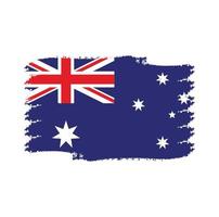 Australia flag vector with watercolor brush style