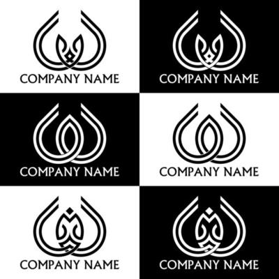 A set of creative monogram logos for your creative industries
