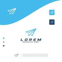 Simple Paper Plane Logo Design line icon. Paper airplane jet fly Logo Design flat simple outline icon for mobile app vector