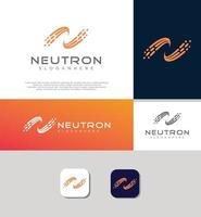 Abstract letter N logo Technology and networking Design Template. Initial N Logo digital Vector Stock. Alphabet N Logo Connection cross icon logotype