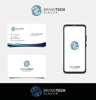 Modern Circle Tech Logo Design Template. Round Tech Digital Technology Logo Design Icon. Initial Letter O ring tech Logo Design business card and mobile app