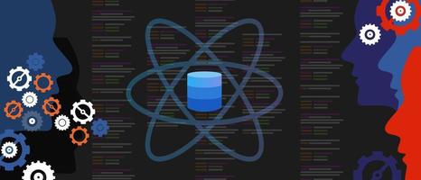 Data science concept of programming coding algorithm solvng problem symbol head and gear vector