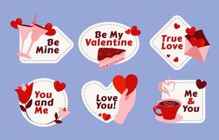 Valentine's Day Sticker Set vector