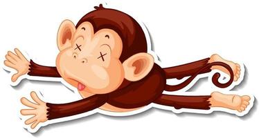 Dead monkey cartoon character sticker vector