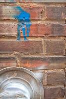 brick wall with paint photo