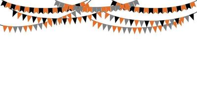 Part decorating concept with colorful  pennants hanging above. Vector illustration with copy space for your text. Greeting or Party invitation with carnival flag garlands.