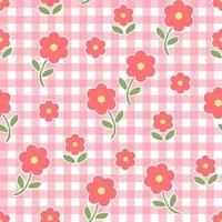 Very colorful seamless pattern design of cute flowers that isolated on white background. Suitable for wrapping paper, wallpaper, fabric, backdrop and etc. vector