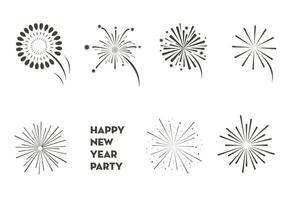 Colección de iconos de fiesta con ilustración de firework.vector para icono, etiqueta engomada, diseño web vector