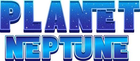 diseño de logotipo de la palabra planeta neptuno vector
