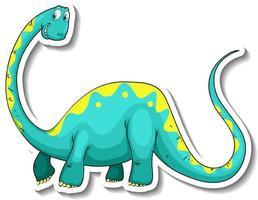 Brachiosaurus dinosaur cartoon character sticker vector