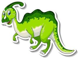 Parasaurolophus dinosaur cartoon character sticker vector