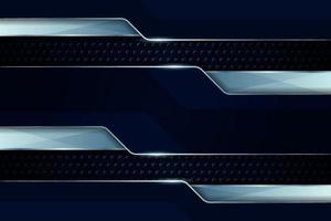 Luxury Background Realistic Glossy Navy Metallic With Shiny Silver Effect vector