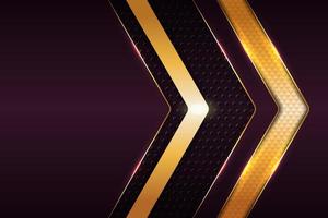 Luxury Background Realistic Arrow  Glossy Metallic Maroon with Shiny Gold vector