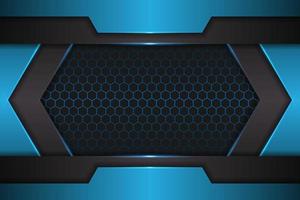 Modern Background Futuristic Technology Glossy Blue with Hexagon Pattern vector