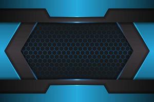 Modern Background Futuristic Technology Glossy Blue with Hexagon Pattern vector