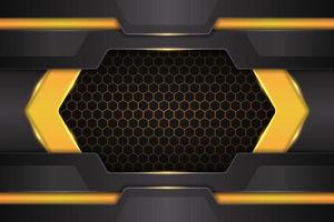 Modern Background Futuristic Technology 3D Realistic Hexagonal Yellow vector
