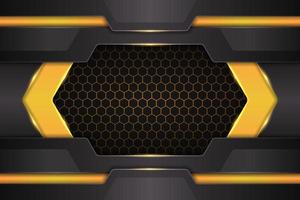 Modern Background Futuristic Technology 3D Realistic Hexagonal Yellow vector