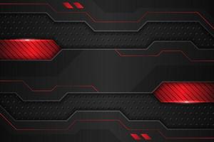 Modern Background Realistic Metallic Technology Glowing Red and Dark vector
