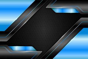 Modern Background Technology Realistic Diagonal 3D Metallic Glossy Light Blue and Black vector