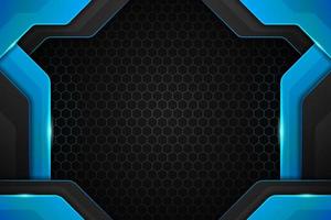 Modern Background Realistic Technology Blue with Dark Hexagon Pattern vector