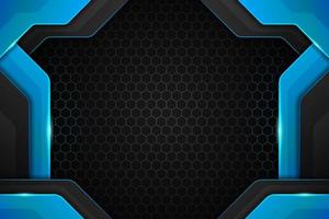 Fondo moderno tecnología realista azul con patrón hexagonal oscuro vector