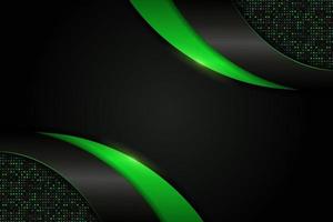 Modern Background Dynamic Overlapped Layer Glowing Green Metallic with Glitter Effect vector