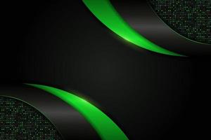 Fondo moderno dinámico capa superpuesta verde brillante metálico con efecto brillo vector