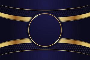 Luxury Background Circle Shape Metallic Navy with Elegant Shiny Golden Effect vector