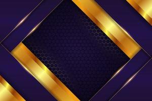 Luxury Background Modern Purple Realistic Diagonal Overlapped with Glowing Golden Line Effect vector