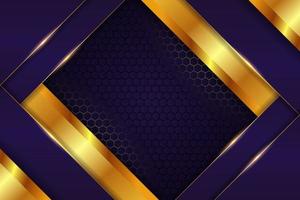 Luxury Background Modern Purple Realistic Diagonal Overlapped with Glowing Golden Line Effect vector
