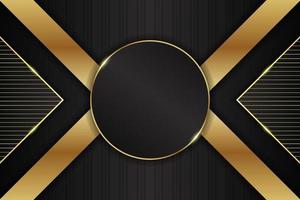 Luxury Background Modern Realistic Overlapped Circle Dark with Shiny Golden Effect vector