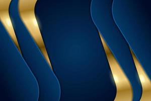 Luxury Background Dynamic Overlapped Blue Layer with Shiny Golden Effect vector