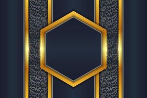 Luxury Background Realistic Hexagon Elegant Layer with Shiny Golden Glitter Effect vector